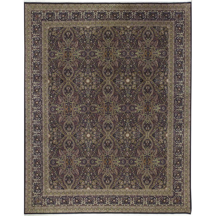 One Of A Kind Shah Quality 11 9 X 14 Wool Purple Light Brown Area Rug