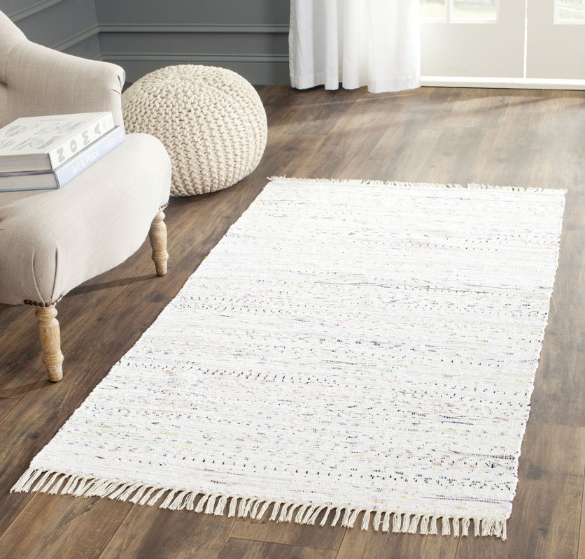 Penrock Way Handwoven Cotton White Area Rug & Reviews ...