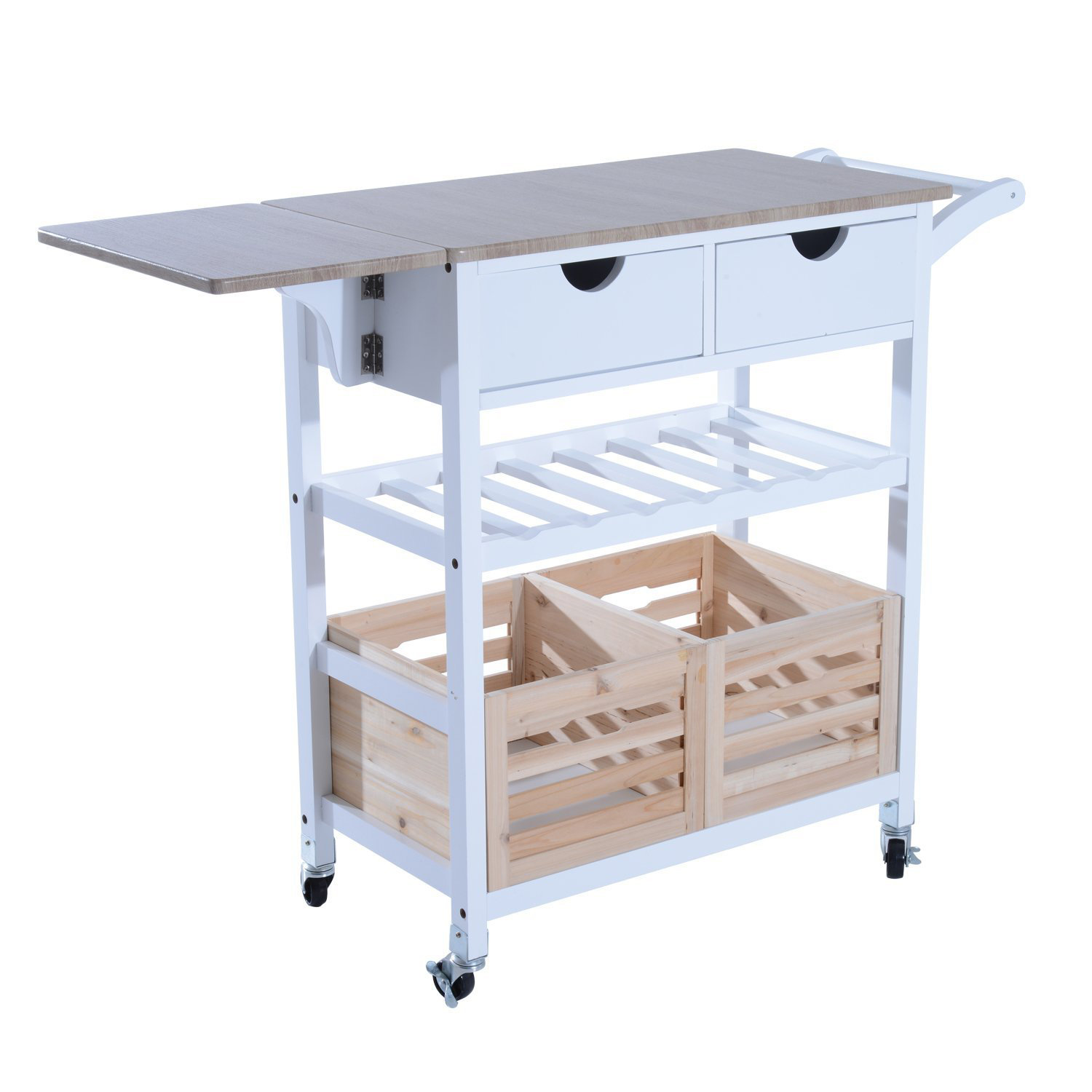 Winston Porter Nikolai Rolling Drop Leaf Kitchen Cart Wayfair