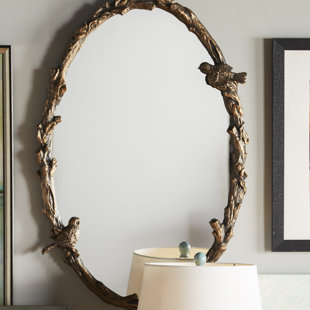 Large Antique Gold Mirror Wayfair Eliana Oval Mirror In Antique Gold Leaf