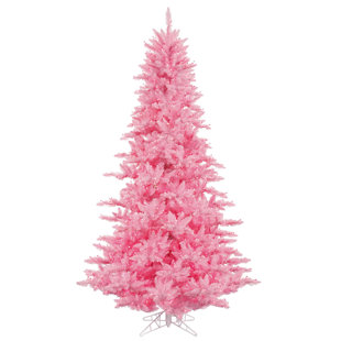 Pink Small Christmas Trees You Ll Love Wayfair 3 Pink Fir Artificial Christmas Tree With 100 Led Stand