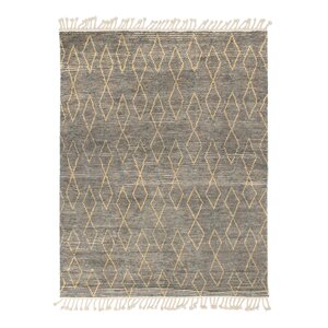 Moroccan Bowtie Contemporary Hand Knotted Wool Gray/Yellow Area Rug