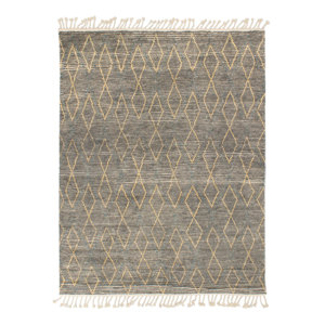 Moroccan Bowtie Contemporary Hand Knotted Wool Gray/Yellow Area Rug