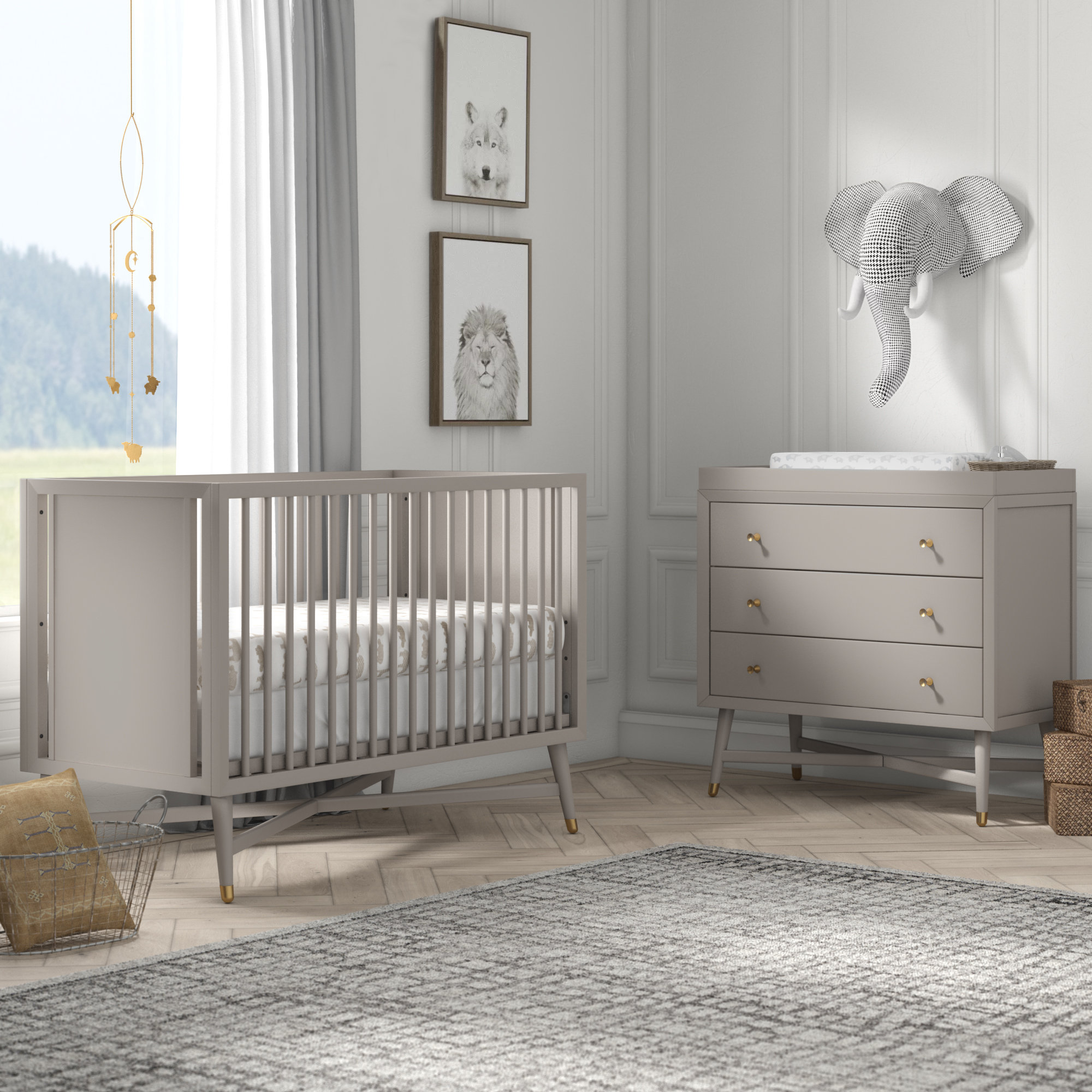 Mcpartland Mid Century 3 In 1 Convertible Standard 2 Nursery Furniture Set Mcpartland Mid Century 3 In 1 Convertible Standard 2 Nursery Furniture Set
