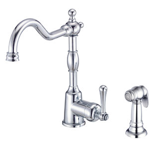 Opulence Single Handle Deck Mounted Kitchen Faucet with Side Spray