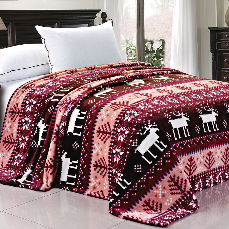 BOON Throw & Blanket Snowflake Deer Fleece Throw Blanket & Reviews