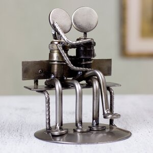 Romantic Recycled Metal Figurine