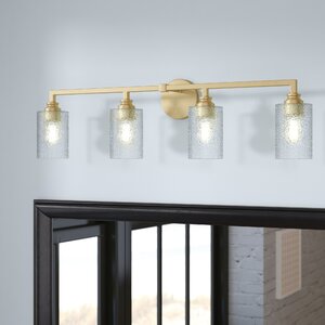 Newsoms 4-Light Vanity Light with Iced Glass