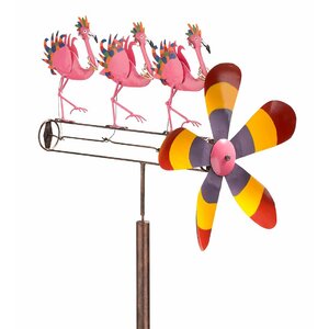 Flamingo Chorus Line Whirligig Spinner