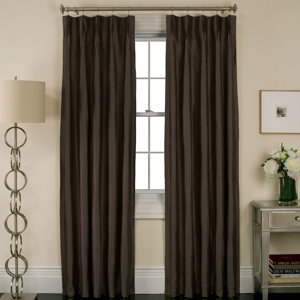 Solid Semi-Sheer Thermal Pinch Pleat Single Curtain Panel