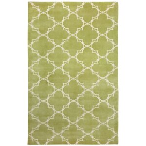 Cococozy Moss/Cream Geometric Area Rug