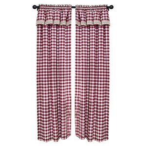 Haylee Plaid and Check Sheer Rod Pocket Single Curtain Panel