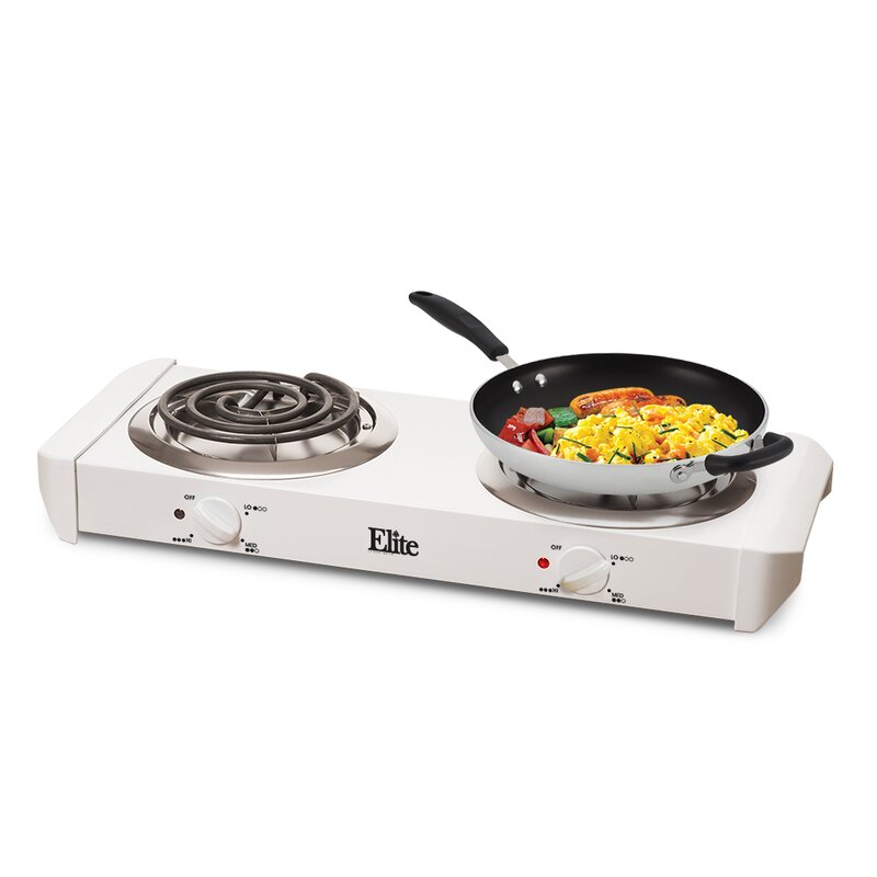 Elite by MaxiMatic Cuisine Electric Double Hot Plate Coil Burner