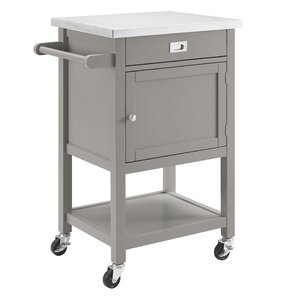Eira Kitchen Cart with Stainless Steel Top