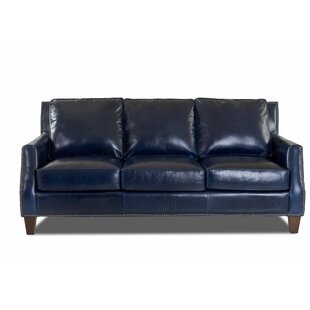 Navy Leather Sofa