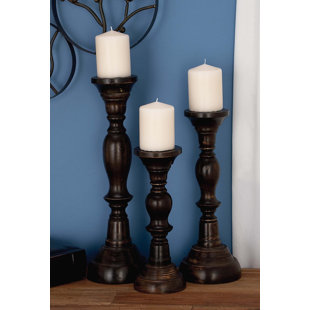 grey candlestick holders