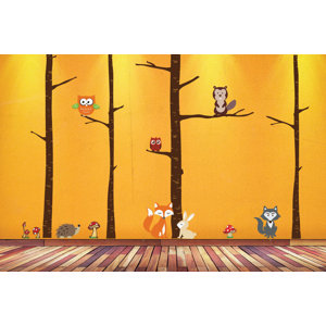 Birch Tree Woodland Forest Animal Vinyl Wall Decal