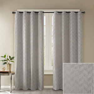 Vanbrunt Geometric Room Darkening Grommet Single Curtain Panel