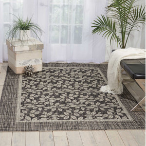Key Haven Charcoal Indoor/Outdoor Area Rug