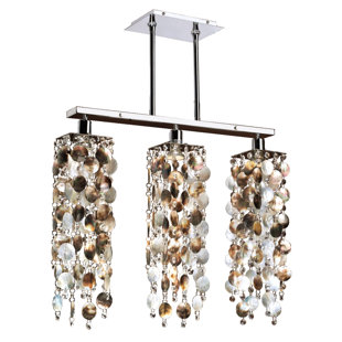 Mother Of Pearl Lighting Wayfair Charest Mother Of Pearl 3 Light Kitchen Island Pendant