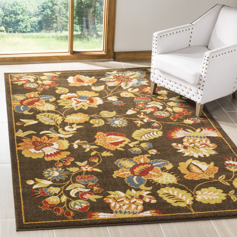 Safavieh Newport Brown Green Fl Area Rug Wayfair Newport Brown Green Fl Area Rug