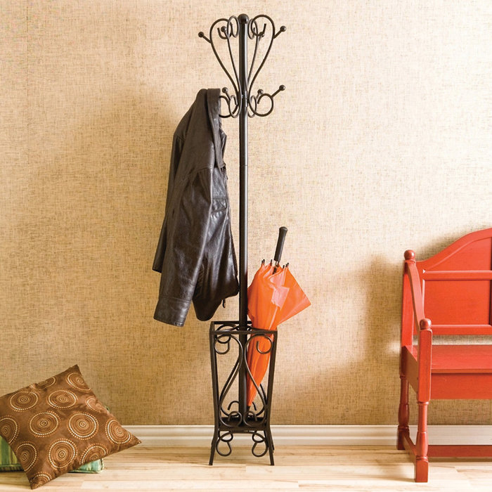 Duhon Metal Coat Rack With Umbrella Stand Duhon Metal Coat Rack With Umbrella Stand