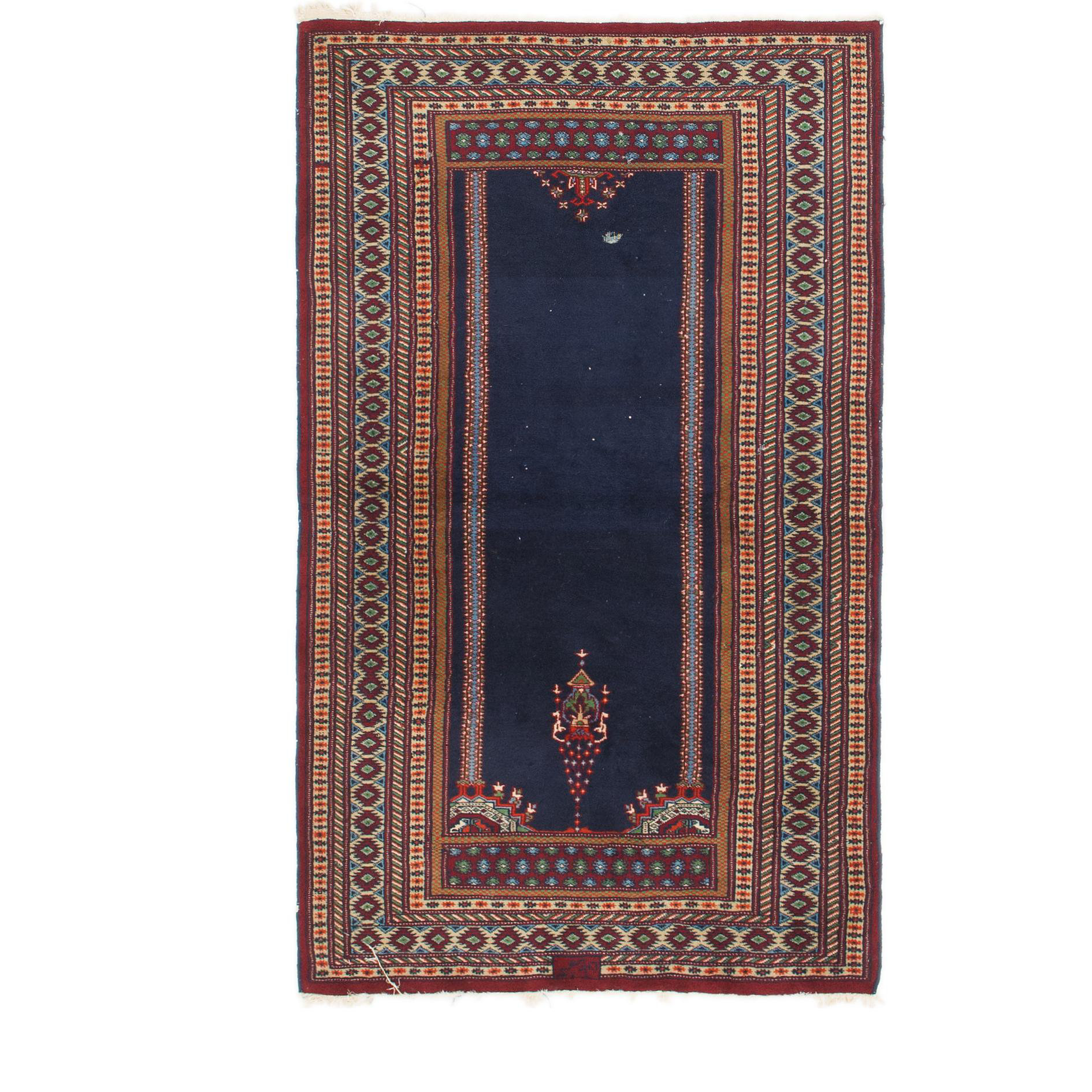 One Of A Kind Dian Hand Knotted 3 X 5 Wool Navy Blue Brown Area Rug One Of A Kind Dian Hand Knotted 3 X 5 Wool Navy Blue Brown Area Rug