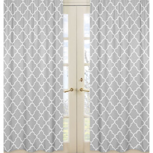 Trellis Geometric Semi-Sheer Rod Pocket Curtain Panels (Set of 2)