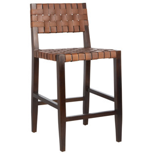 Woven Leather Bar Stools Wayfair Delaria Woven Leather 24 Bar Stool
