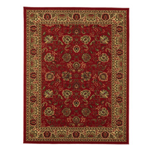 Ryan Dark Red Floral Indoor/Outdoor Area Rug