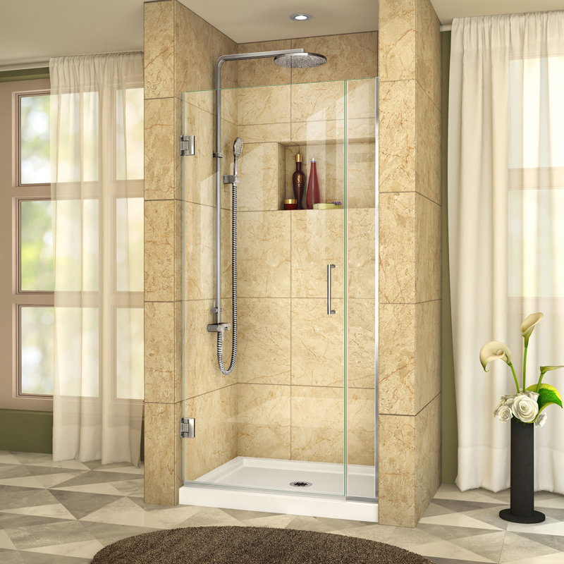 Dreamline Unidoor Plus 34 X 72 Hinged Frameless Shower Door With Unidoor Plus 34 X 72 Hinged Frameless Shower Door With Clearmax Technology
