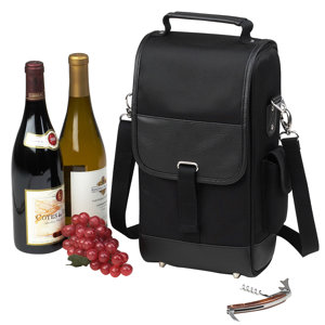 New York Two Bottle Carrier in Black