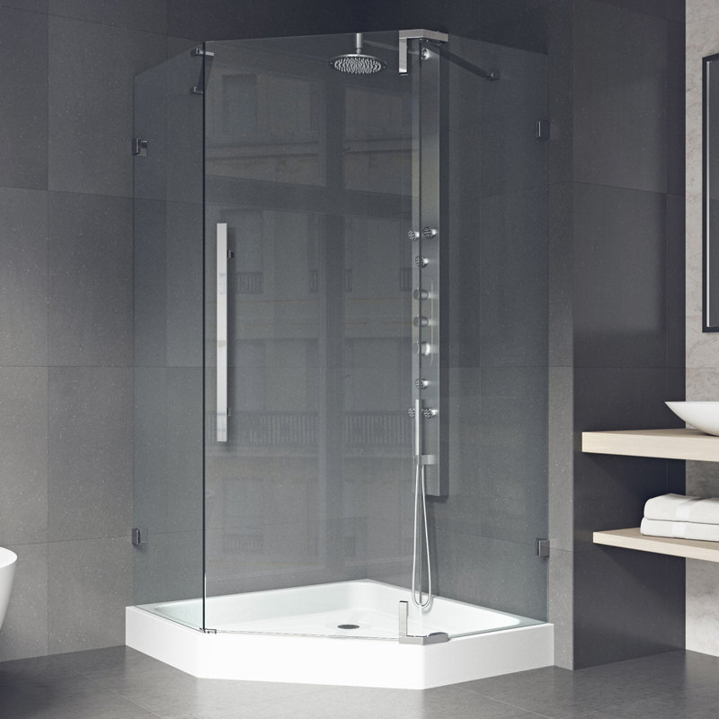 VIGO Verona 42" x 40" x 73.35" NeoAngle Hinged Shower Enclosure