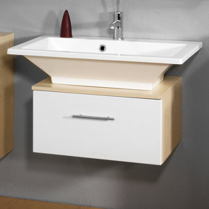 Fackelmann 80 cm Aufsatzwaschbecken Domino