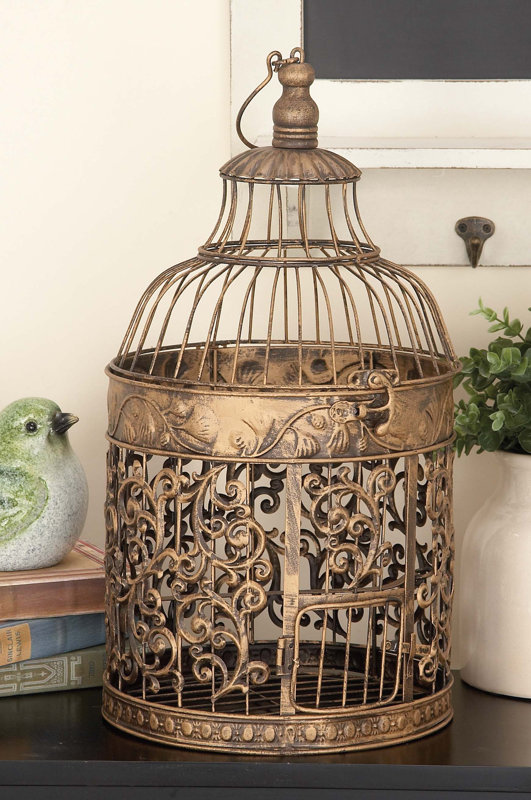 August Grove Ettie 2 Piece Decorative Metal Bird Cage Set & Reviews