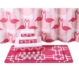 Flamingos 15 Piece Bath Rug Set