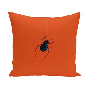 Halloween Orange Spider Outdoor Throw Pillow