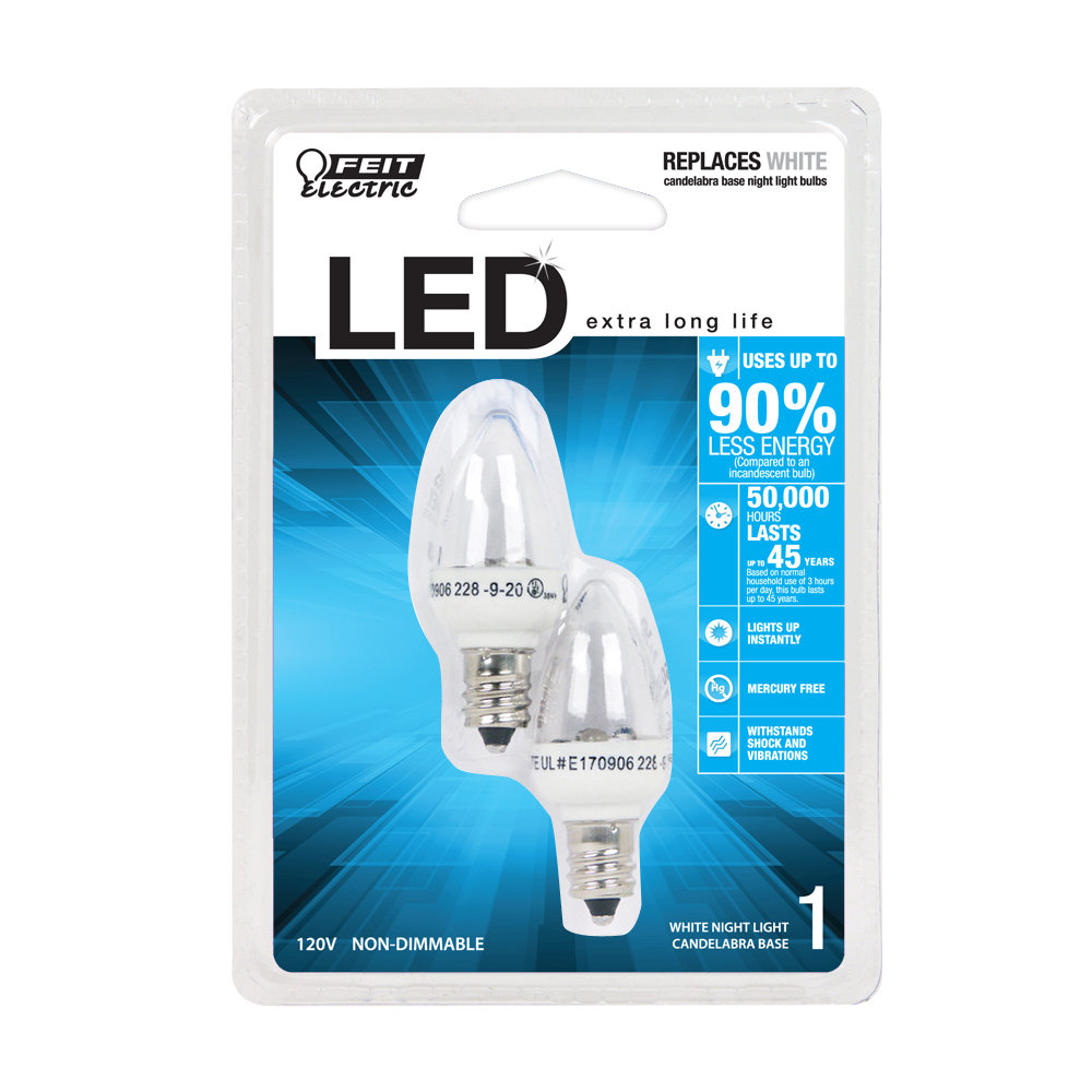 2-Pack E12 120V LED Night Light bulb E12 Candelabra Green Color 4W =40W