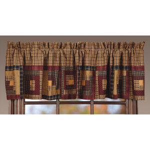 Lorena Log Cabin Block Border Lined Curtain Valance