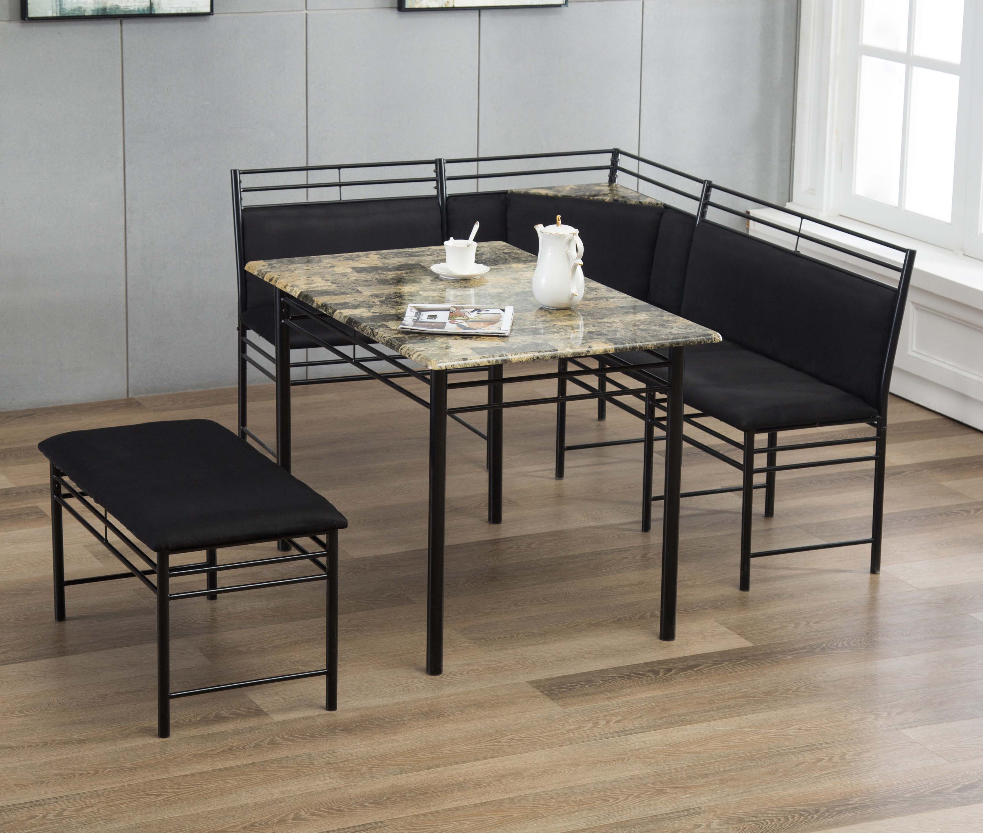 Winston Porter Tyrell Breakfast Nook 2 Piece Upholstered Bench Set Winston Porter Tyrell Breakfast Nook 2 Piece Upholstered Bench Set Wayfair