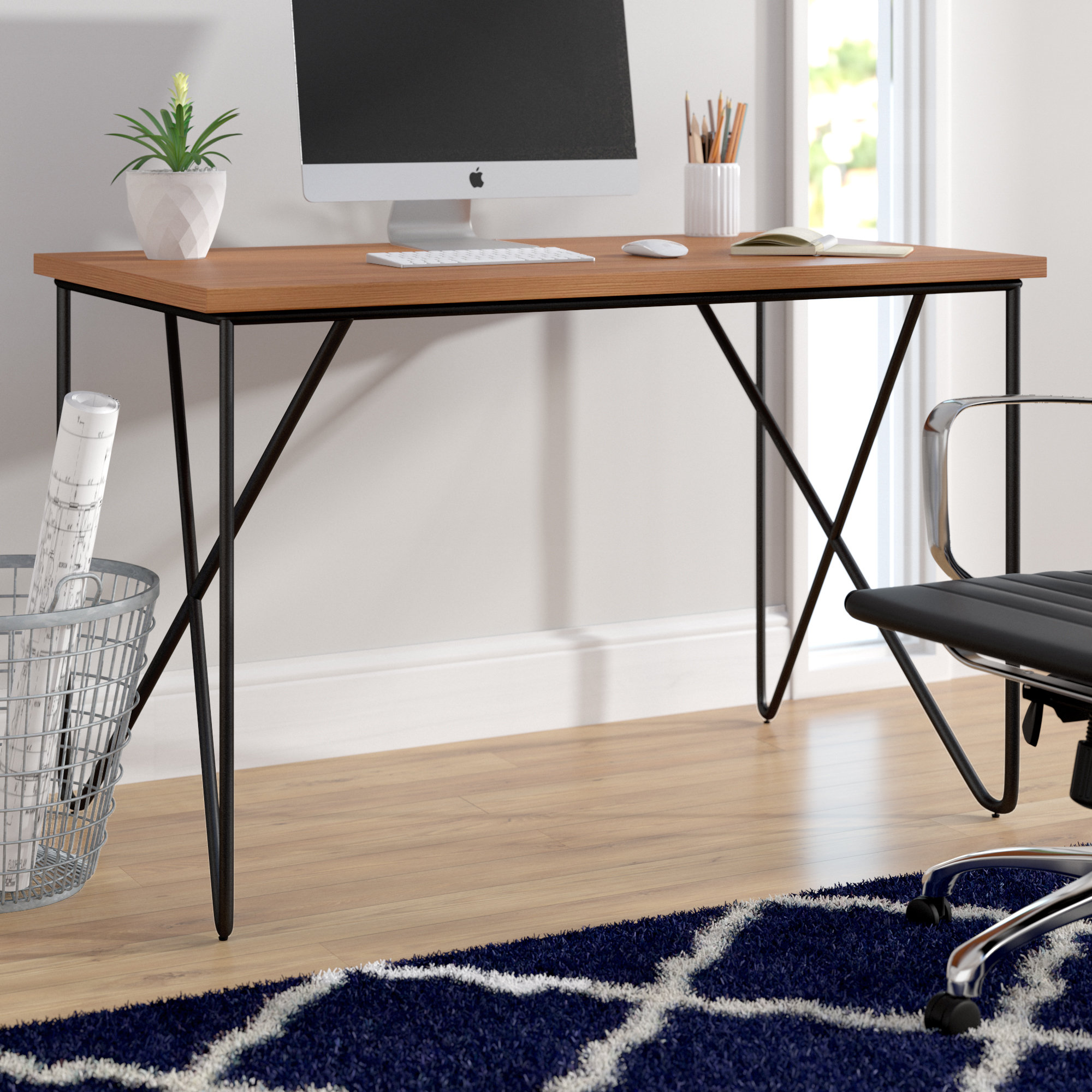 Langley Street Miro Mid Century Modern Office Desk Wayfair