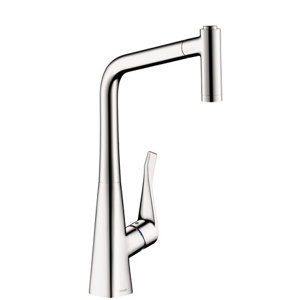 Metris HighArc Single Handle Pull Down Kitchen Faucet with Spray