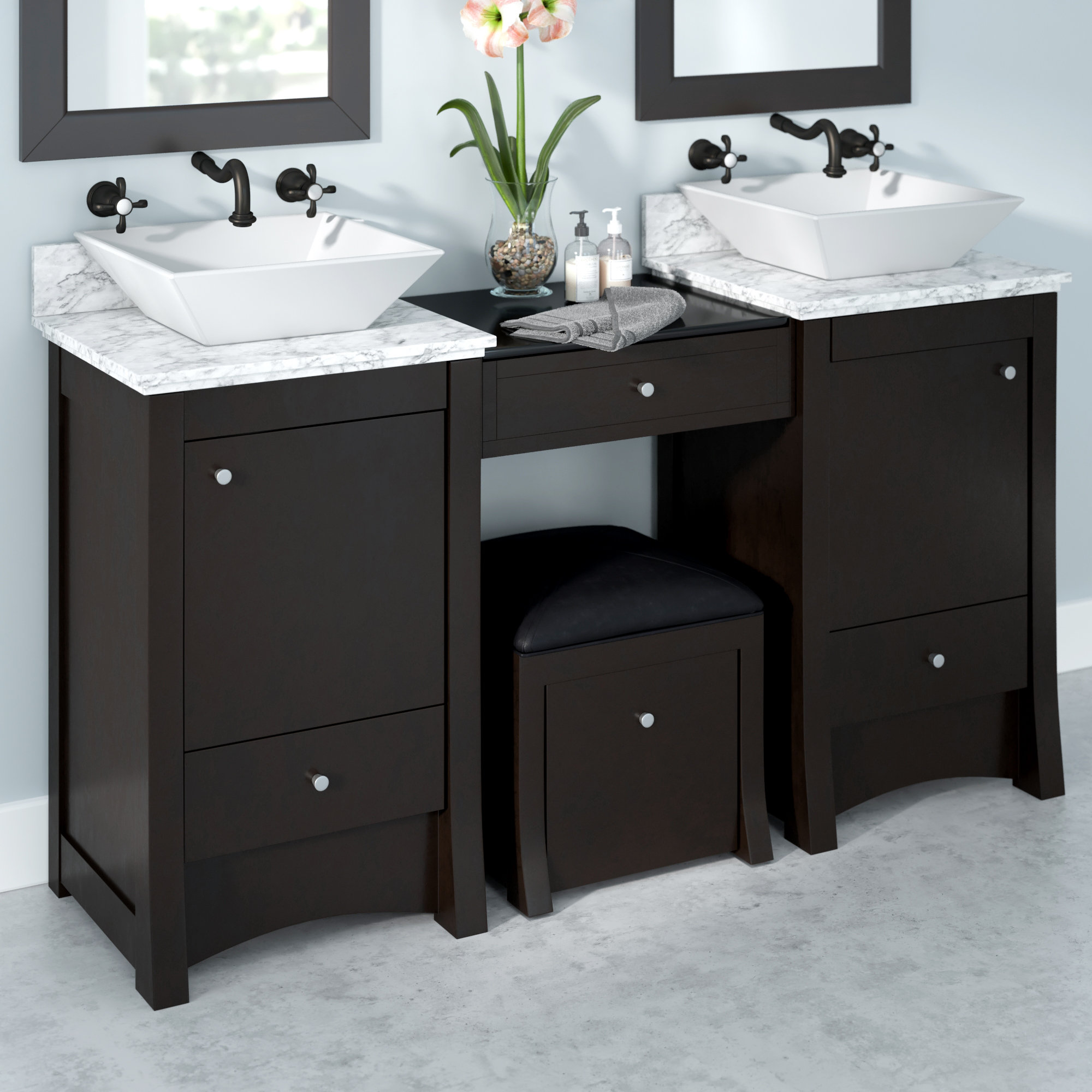 Freestanding Double Bathroom Cabinet | Free Standing Bathroom Cabinet