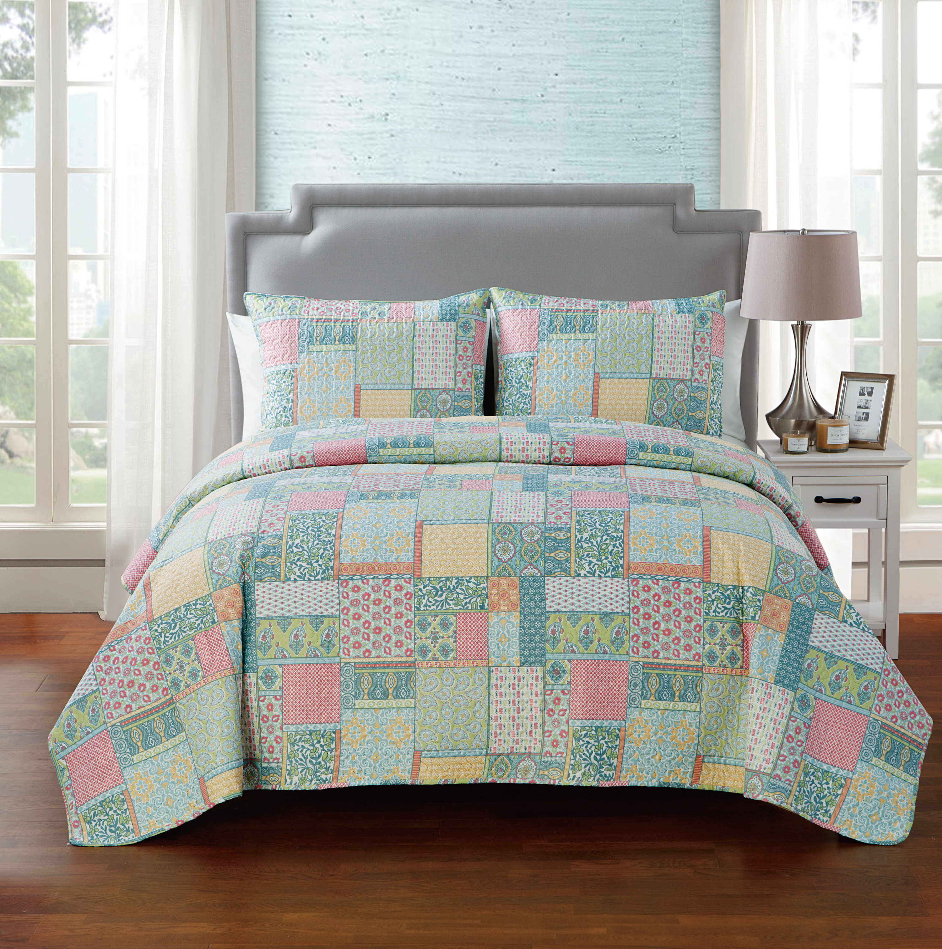 Petri Ruffle Lace Cotton 100/%Cotton Quilt Set Bedspread Coverlet