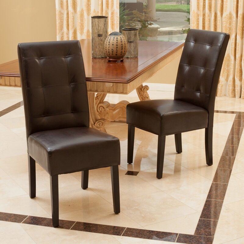 Home Loft Concepts Mira Genuine Leather Upholstered Dining Chair