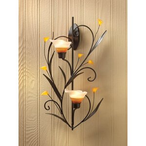 Two Lily Cups Iron Sconce