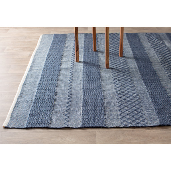 Aveline Hand Woven Blue Indoor Outdoor Area Rug