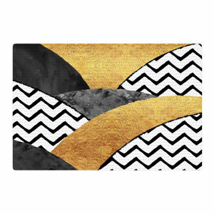 Zara Martina Mansen Chevron Hills Gold/Black Area Rug