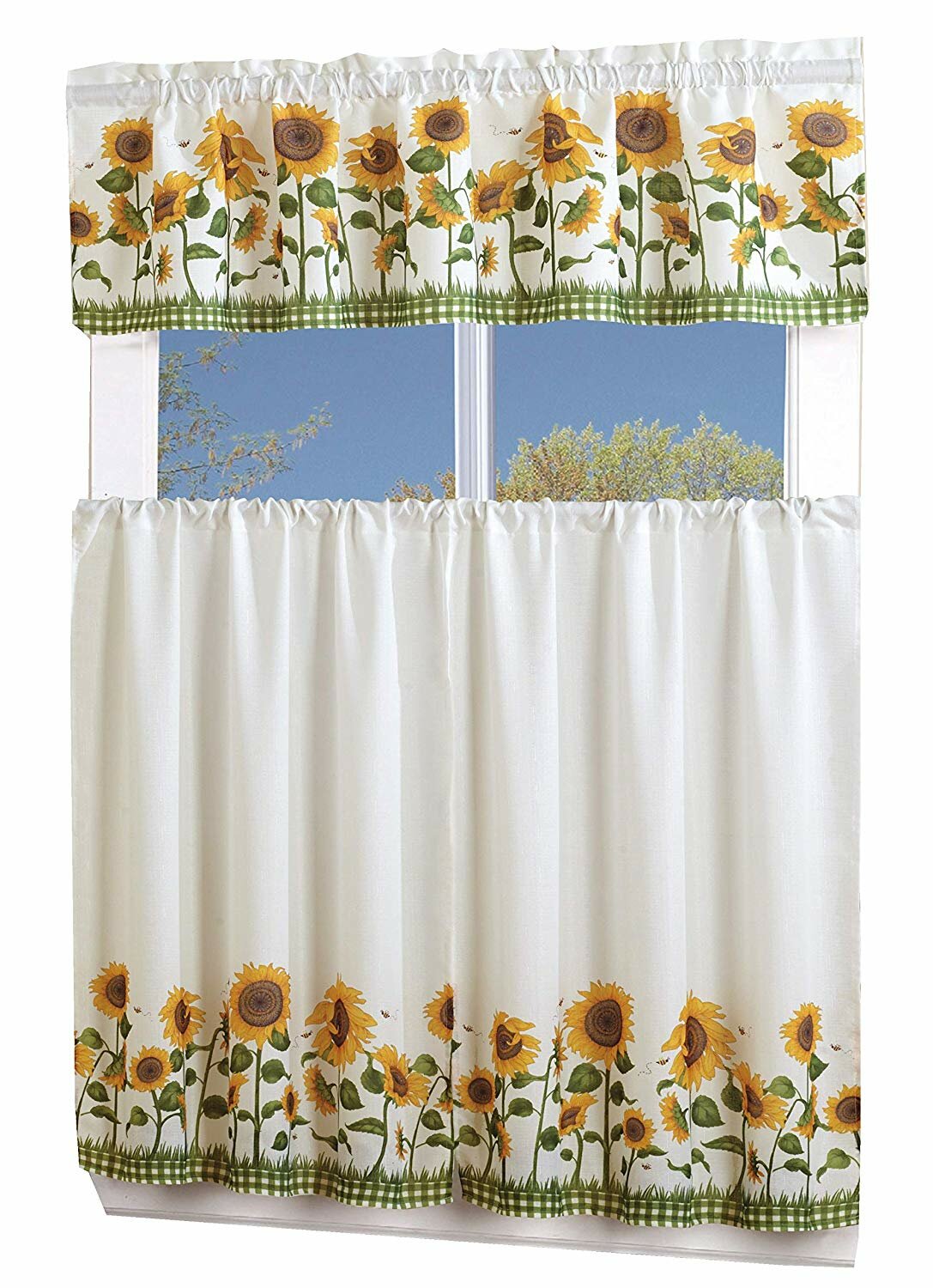 August Grove Lamont 3 Piece Sunflower Curtain Set Wayfair