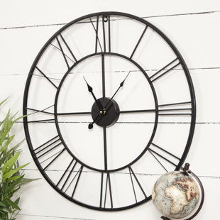 Outdoor Clocks You Ll Love Wayfair Oversized Goncalo Cutout Roman Numeral 24 Wall Clock
